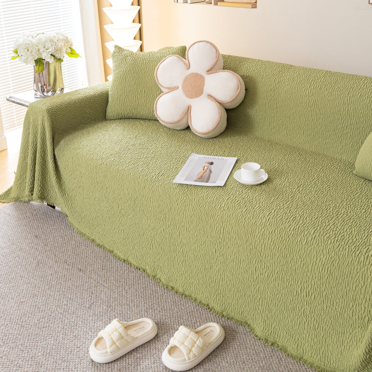 Sofa Throw Covers L-Shape Sectional Couch Cover for Dogs Cats Furniture Protector