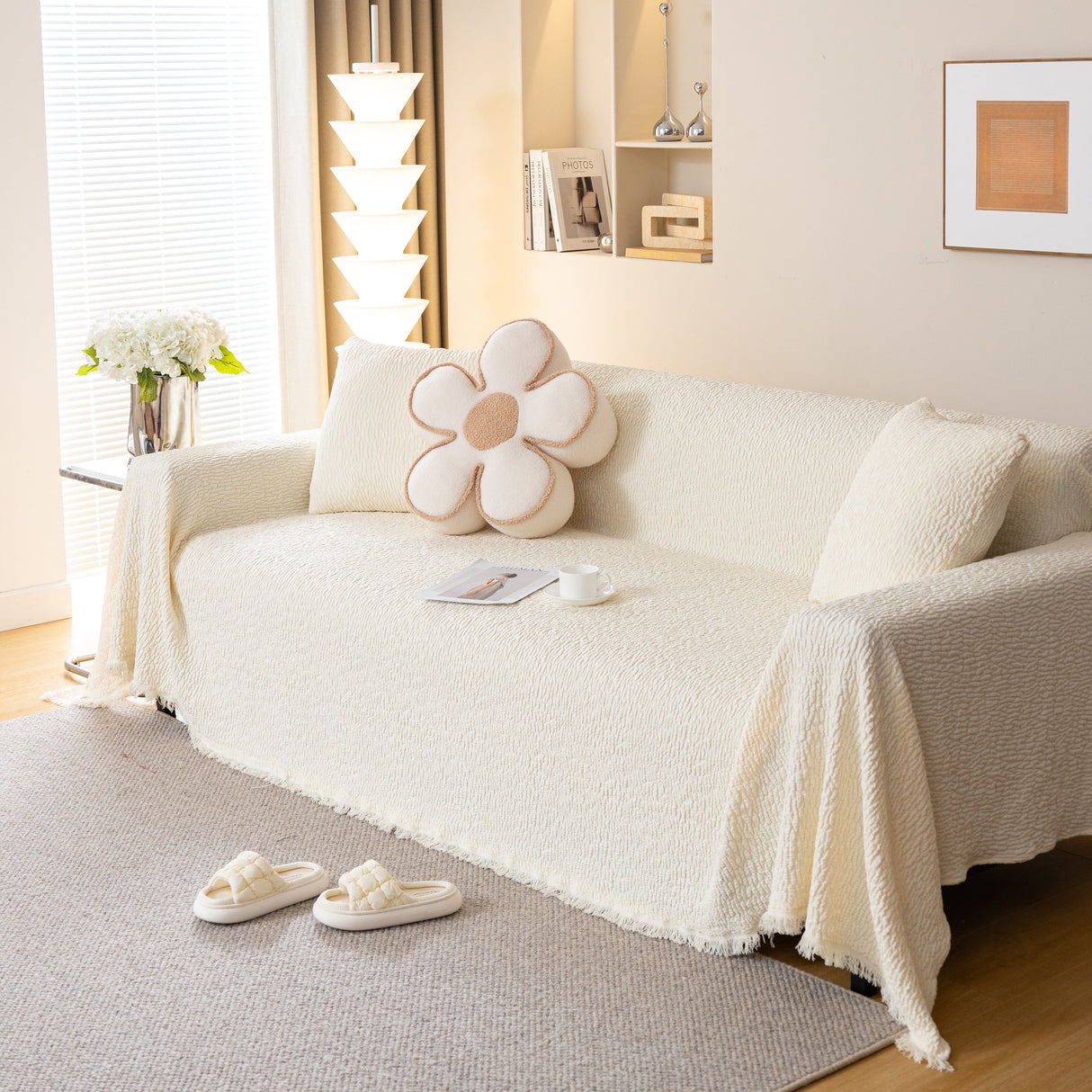 Sofa Throw Covers L-Shape Sectional Couch Cover for Dogs Cats Furniture Protector