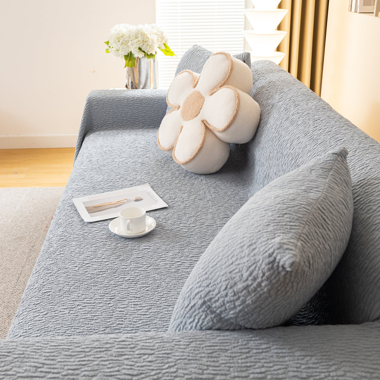 Sofa Throw Covers L-Shape Sectional Couch Cover for Dogs Cats Furniture Protector