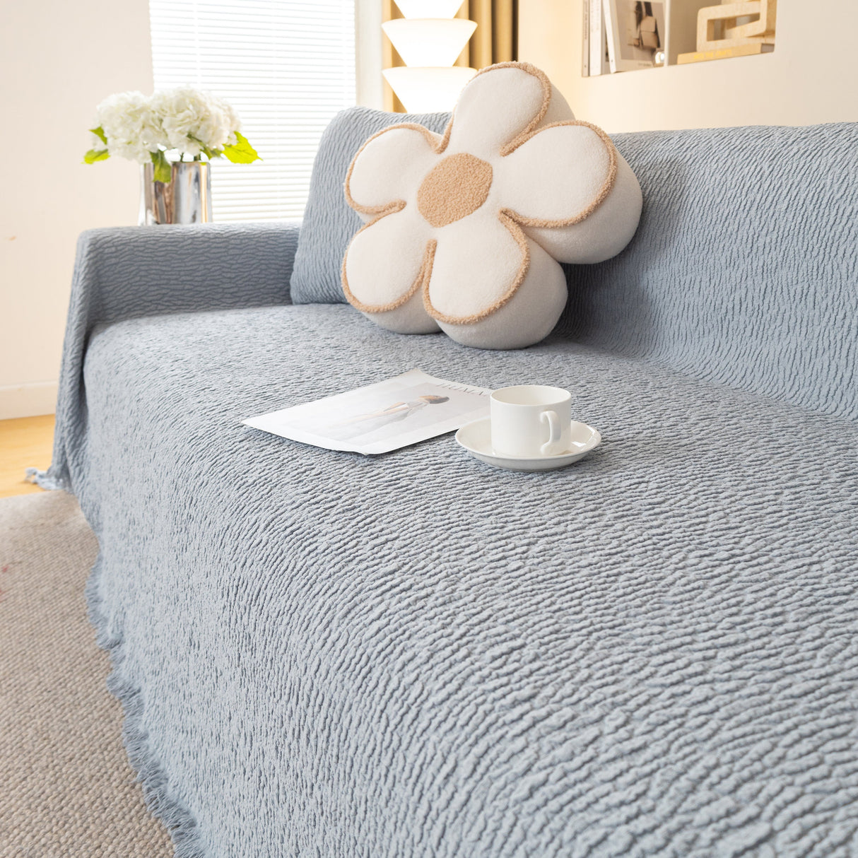 Sofa Throw Covers L-Shape Sectional Couch Cover for Dogs Cats Furniture Protector