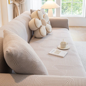 Modern Slipcovers Geometric Textured Stretchable Sofa Cover for Couch with Chaise