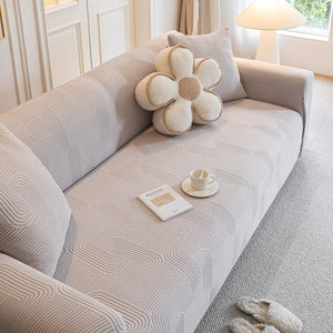 Modern Slipcovers Geometric Textured Stretchable Sofa Cover for Couch with Chaise