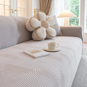 Modern Slipcovers Geometric Textured Stretchable Sofa Cover for Couch with Chaise
