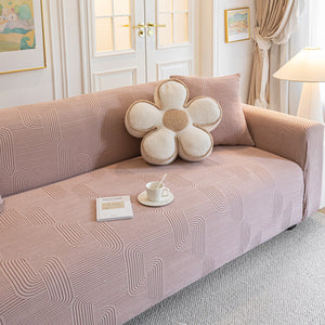 Modern Slipcovers Geometric Textured Stretchable Sofa Cover for Couch with Chaise