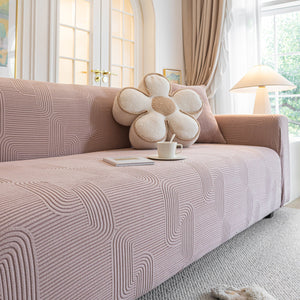 Modern Slipcovers Geometric Textured Stretchable Sofa Cover for Couch with Chaise