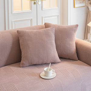 Modern Slipcovers Geometric Textured Stretchable Sofa Cover for Couch with Chaise
