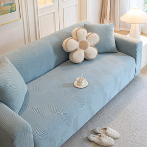 Modern Slipcovers Geometric Textured Stretchable Sofa Cover for Couch with Chaise