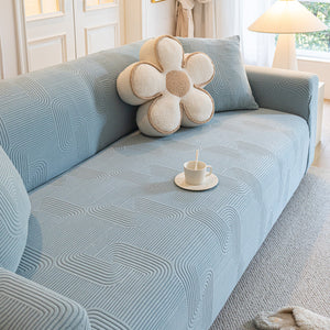 Modern Slipcovers Geometric Textured Stretchable Sofa Cover for Couch with Chaise