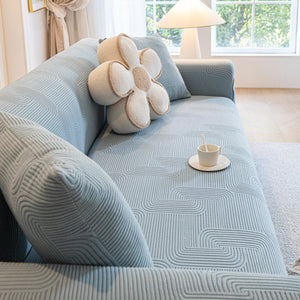 Modern Slipcovers Geometric Textured Stretchable Sofa Cover for Couch with Chaise