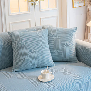 Modern Slipcovers Geometric Textured Stretchable Sofa Cover for Couch with Chaise