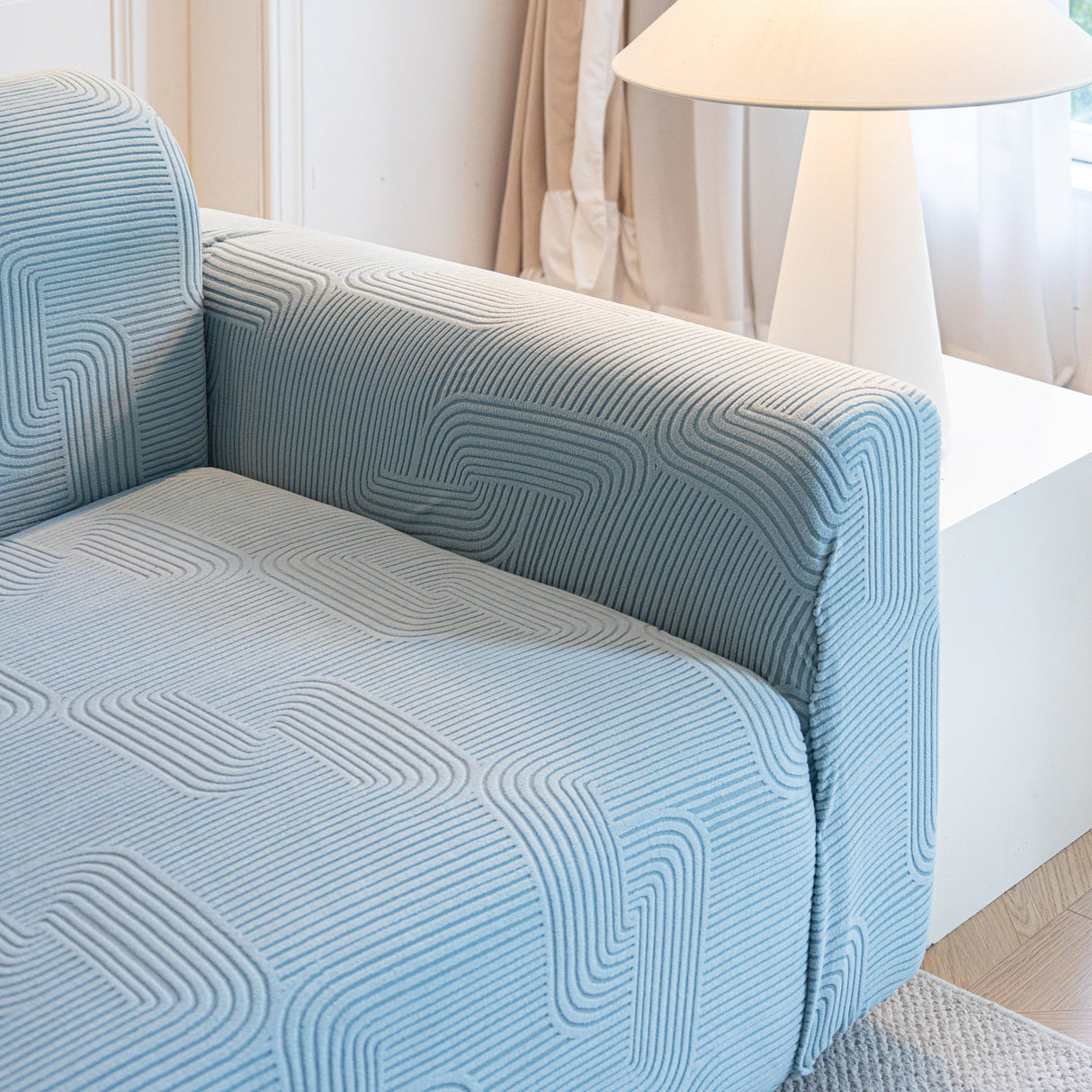 Modern Slipcovers Geometric Textured Stretchable Sofa Cover for Couch with Chaise