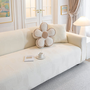 Modern Slipcovers Geometric Textured Stretchable Sofa Cover for Couch with Chaise