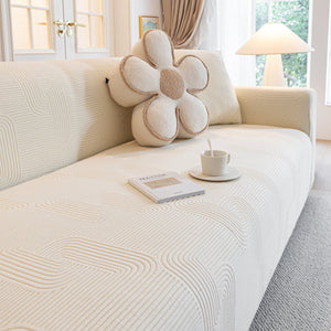 Modern Slipcovers Geometric Textured Stretchable Sofa Cover for Couch with Chaise