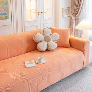 Modern Slipcovers Geometric Textured Stretchable Sofa Cover for Couch with Chaise