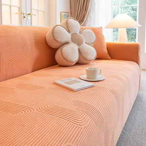 Modern Slipcovers Geometric Textured Stretchable Sofa Cover for Couch with Chaise