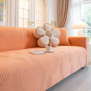 Modern Slipcovers Geometric Textured Stretchable Sofa Cover for Couch with Chaise