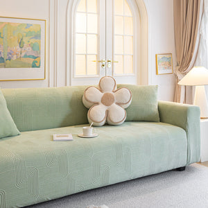 Modern Slipcovers Geometric Textured Stretchable Sofa Cover for Couch with Chaise