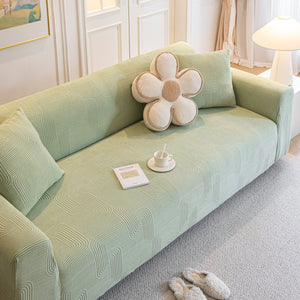 Modern Slipcovers Geometric Textured Stretchable Sofa Cover for Couch with Chaise