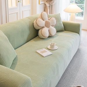 Modern Slipcovers Geometric Textured Stretchable Sofa Cover for Couch with Chaise