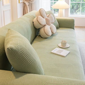 Modern Slipcovers Geometric Textured Stretchable Sofa Cover for Couch with Chaise