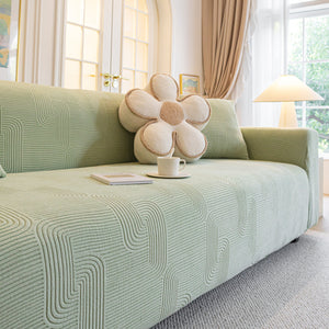 Modern Slipcovers Geometric Textured Stretchable Sofa Cover for Couch with Chaise