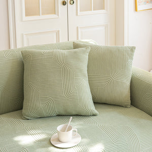 Modern Slipcovers Geometric Textured Stretchable Sofa Cover for Couch with Chaise