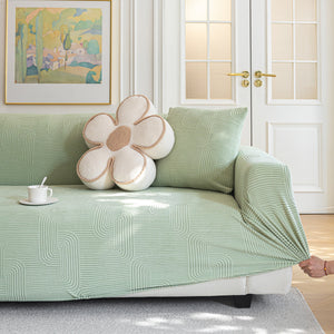 Modern Slipcovers Geometric Textured Stretchable Sofa Cover for Couch with Chaise
