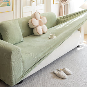Modern Slipcovers Geometric Textured Stretchable Sofa Cover for Couch with Chaise