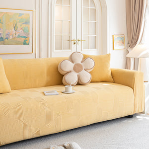 Modern Slipcovers Geometric Textured Stretchable Sofa Cover for Couch with Chaise