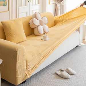 Modern Slipcovers Geometric Textured Stretchable Sofa Cover for Couch with Chaise