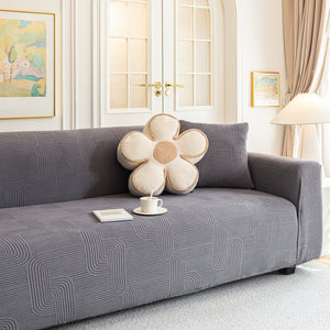 Modern Slipcovers Geometric Textured Stretchable Sofa Cover for Couch with Chaise