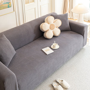 Modern Slipcovers Geometric Textured Stretchable Sofa Cover for Couch with Chaise