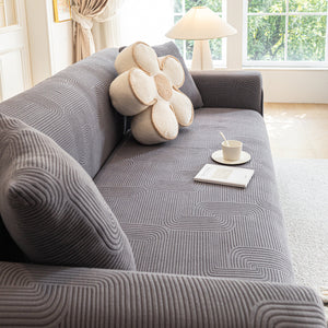 Modern Slipcovers Geometric Textured Stretchable Sofa Cover for Couch with Chaise