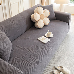 Modern Slipcovers Geometric Textured Stretchable Sofa Cover for Couch with Chaise