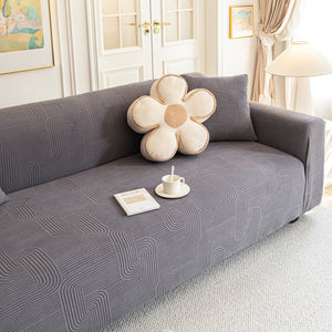 Modern Slipcovers Geometric Textured Stretchable Sofa Cover for Couch with Chaise