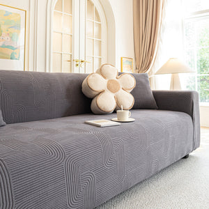 Modern Slipcovers Geometric Textured Stretchable Sofa Cover for Couch with Chaise