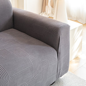 Modern Slipcovers Geometric Textured Stretchable Sofa Cover for Couch with Chaise