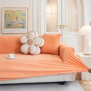 Modern Slipcovers Geometric Textured Stretchable Sofa Cover for Couch with Chaise