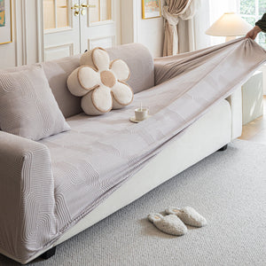 Modern Slipcovers Geometric Textured Stretchable Sofa Cover for Couch with Chaise