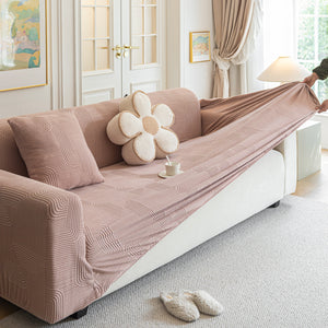 Modern Slipcovers Geometric Textured Stretchable Sofa Cover for Couch with Chaise
