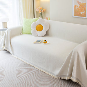 Chenille Large Throw Couch Cover Blanket with Water-Resistant for Futon, Loveseat, and L-Shaped Sofa