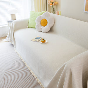 Chenille Large Throw Couch Cover Blanket with Water-Resistant for Futon, Loveseat, and L-Shaped Sofa