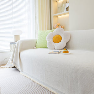 Chenille Large Throw Couch Cover Blanket with Water-Resistant for Futon, Loveseat, and L-Shaped Sofa