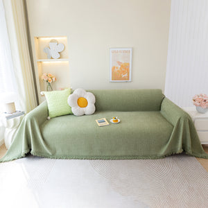 Chenille Large Throw Couch Cover Blanket with Water-Resistant for Futon, Loveseat, and L-Shaped Sofa