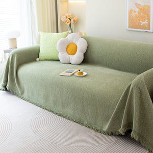 Chenille Large Throw Couch Cover Blanket with Water-Resistant for Futon, Loveseat, and L-Shaped Sofa