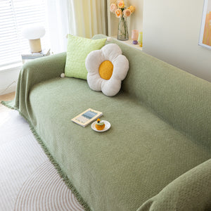 Chenille Large Throw Couch Cover Blanket with Water-Resistant for Futon, Loveseat, and L-Shaped Sofa