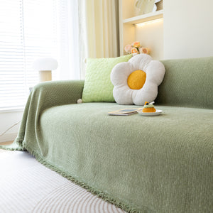 Chenille Large Throw Couch Cover Blanket with Water-Resistant for Futon, Loveseat, and L-Shaped Sofa