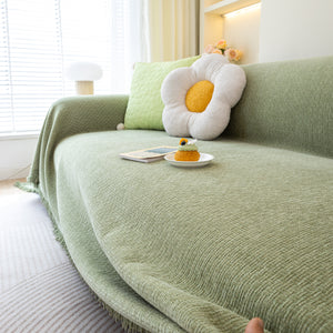 Chenille Large Throw Couch Cover Blanket with Water-Resistant for Futon, Loveseat, and L-Shaped Sofa