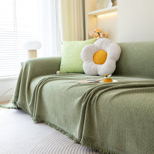 Chenille Large Throw Couch Cover Blanket with Water-Resistant for Futon, Loveseat, and L-Shaped Sofa