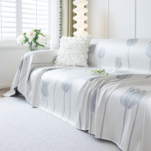 Cozy Cooling Tulip Sofa Throw Covers, Decorative & Breathable Couch Cover, Elegant Couch Protector